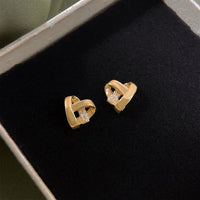 Hollow 3D Weave Heart Crystal Stud Earrings, 925 Sterling Silver