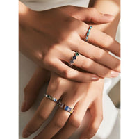 Lucky Clover Turquoise Heart S925 Sterling Silver Adjustable Ring