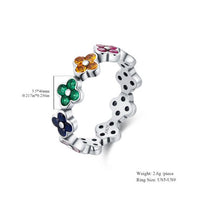 Lucky Clover Turquoise Heart S925 Sterling Silver Adjustable Ring