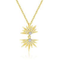 Sunshine Crystal Necklace and Stud Earrings, 18K Yellow Gold, 925 Sterling Silver
