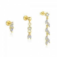 Waterdrop Crystal Tassel 925 Sterling Silver Earring (Single)