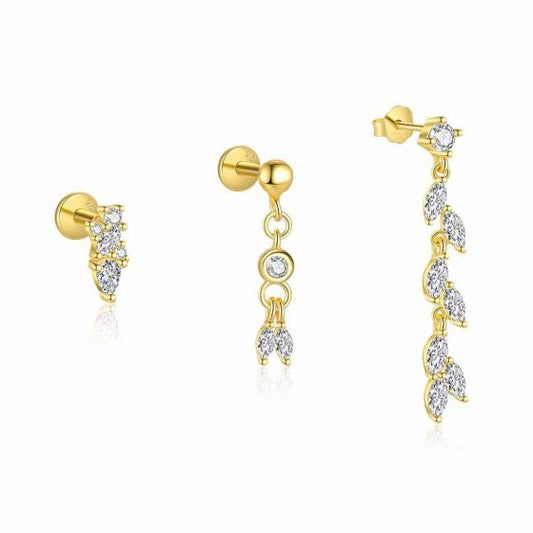 Waterdrop CZ Tassel 925 Sterling Silver Earring (Single)