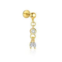 Waterdrop Crystal Tassel 925 Sterling Silver Earring (Single)