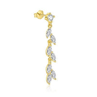 Waterdrop Crystal Tassel 925 Sterling Silver Earring (Single)