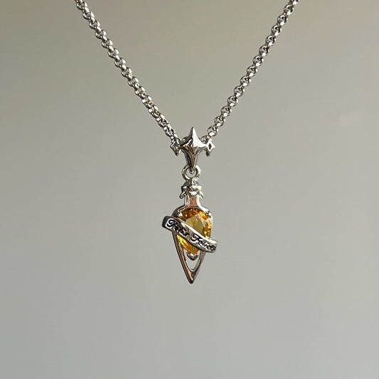 Vintage Four Point Star S925 Sterling Silver Necklace