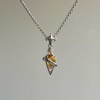 Vintage Four Point Star S925 Sterling Silver Necklace