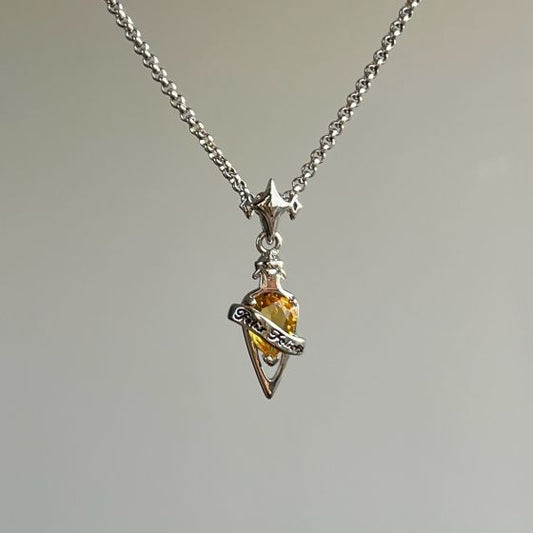 Vintage Four Point Star S925 Sterling Silver Necklace