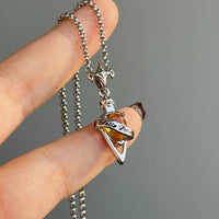 Vintage Four Point Star S925 Sterling Silver Necklace
