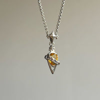 Vintage Four Point Star S925 Sterling Silver Necklace