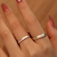 Engraved Couple Ring Set, .925 Sterling Silver