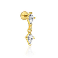 Rhombus Crystal Dangling Earring (Single)