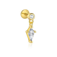Rhombus Crystal Dangling Earring (Single)