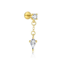 Rhombus Crystal Dangling Earring (Single)