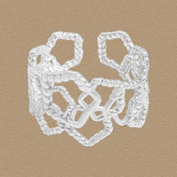 Irregular Twisted Geometry Sterling Silver Adjustable Ring
