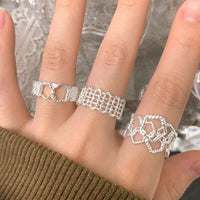 Irregular Twisted Geometry Sterling Silver Adjustable Ring