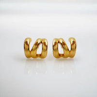 Geometric Twist 925 Sterling Silver Hoop Earrings