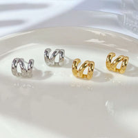 Geometric Twist 925 Sterling Silver Hoop Earrings