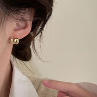Geometric Twist 925 Sterling Silver Hoop Earrings