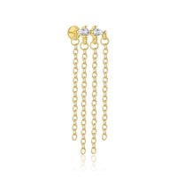 Geometry Round Rhombus Crystal Tassel Earring (Single)