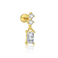 Baguette Rhombus Crystal Single Drop Earring