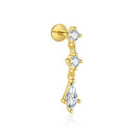 Baguette Rhombus Crystal Single Drop Earring