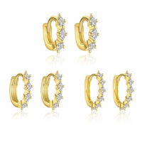Shining Oval Crystal 925 Sterling Silver Hoop Earrings