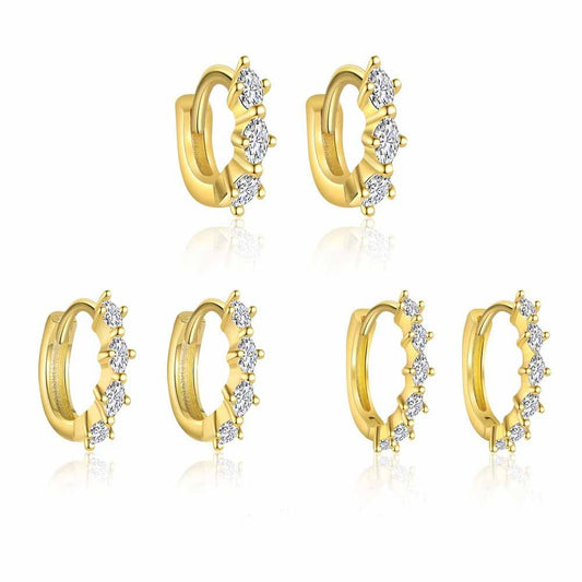 Shining Oval CZ 925 Sterling Silver Hoop Earrings