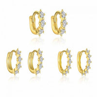 Shining Oval Crystal 925 Sterling Silver Hoop Earrings
