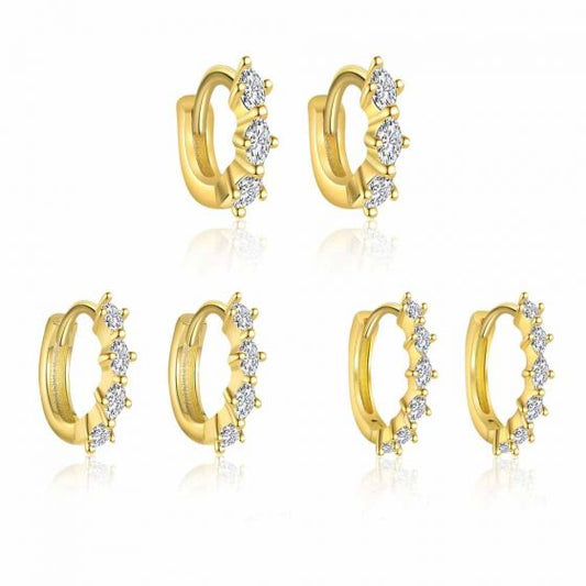 Shining Oval CZ 925 Sterling Silver Hoop Earrings
