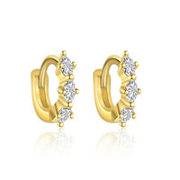 Shining Oval Crystal 925 Sterling Silver Hoop Earrings