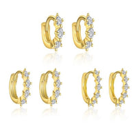 Shining Oval Crystal 925 Sterling Silver Hoop Earrings
