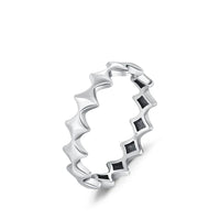 Vintage Star Eternity Band Ring in Sterling Silver