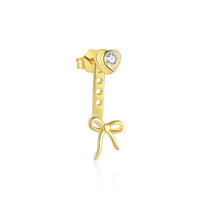 18K Yellow Gold Bow-Knot Shell Pearl Tassel Earring (Single)