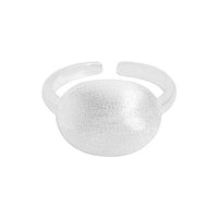 Classic Geometry Frosted Oval 925 Sterling Silver Adjustable Ring