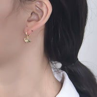 Sterling Silver Dinosaur Dangle Hoop Earrings