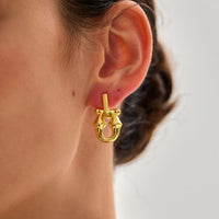 Masculine Geometry Electroformed Hollow Stud Earrings