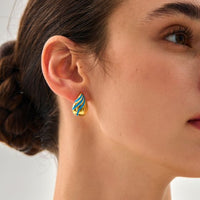 Sterling Silver Irregular Waterdrop Electroformed Stud Earrings