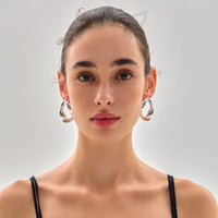 Electroformed Hollow Irregular Circle Sterling Silver Stud Earrings