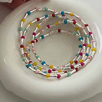 Colorful Opal Bamboo Bracelet, 925 Sterling Silver