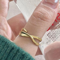 Double Layer X Cross Adjustable Ring, .925 Sterling Silver