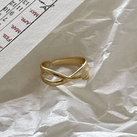 Double Layer X Cross Adjustable Ring, .925 Sterling Silver