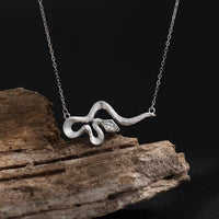Modern Rhombus Crystal Curved Snake Necklace