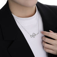 Modern Rhombus Crystal Curved Snake Necklace