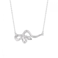 Modern Rhombus Crystal Curved Snake Necklace
