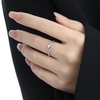 Snake Ring with Green Crystal Eyes, 925 Sterling Silver Adjustable Ring