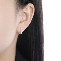 Irregular Geometry Square 925 Sterling Silver Hoop Earrings