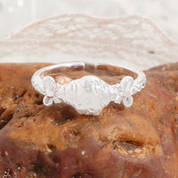 Kesong Croissant Bow-Knot Adjustable Sterling Silver Ring