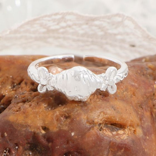Kesong Croissant Bow-Knot Adjustable Sterling Silver Ring