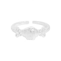 Kesong Croissant Bow-Knot Adjustable Sterling Silver Ring