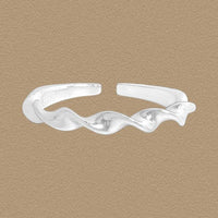 Twisted Wave Adjustable 925 Sterling Silver Ring